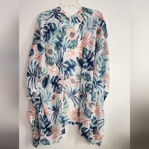 Blair Women's Kimono Tropical Print Sheer      One Size